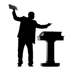 Preacher at podium